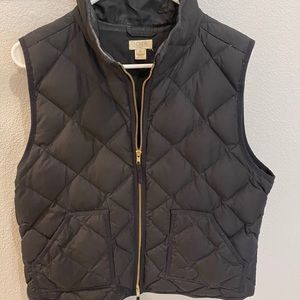 JCrew quilted black vest